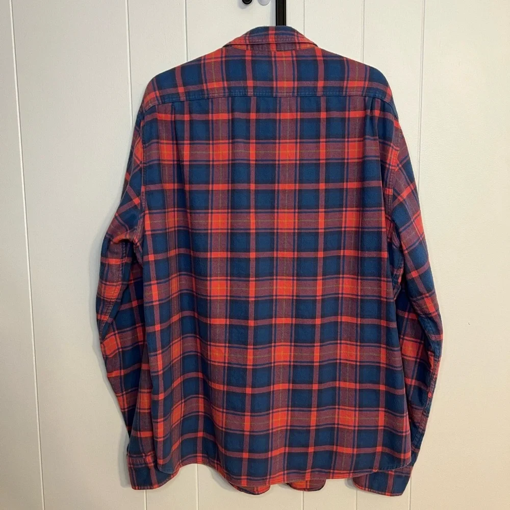 J. Crew Mercantile‎ red and blue plaid flannel size XL